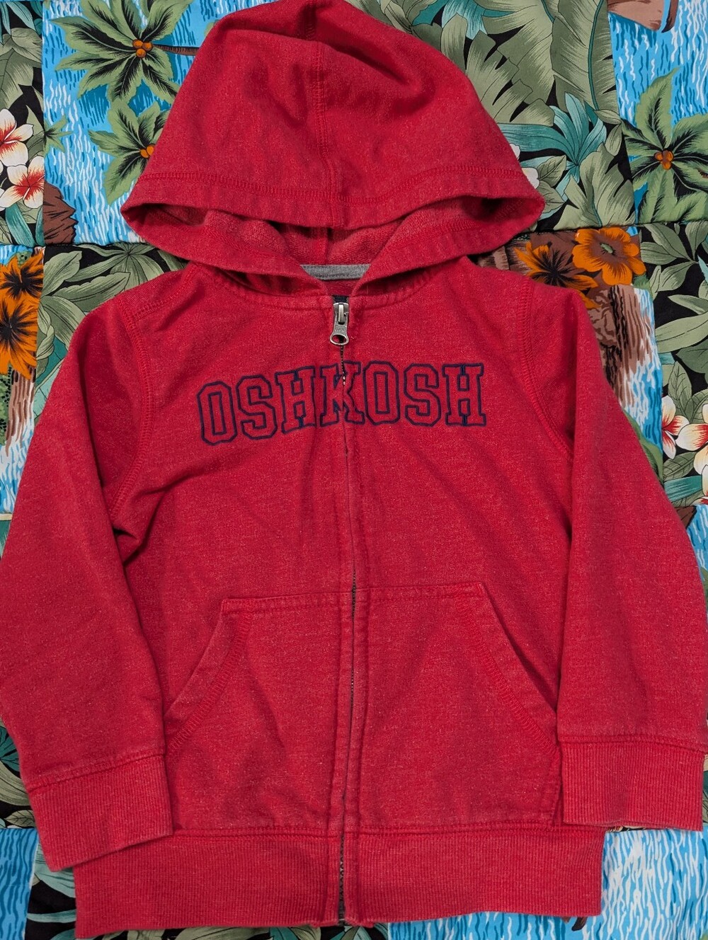 OshKosh B'gosh Red Hooded Zip-Up Sweatshirt for Kids